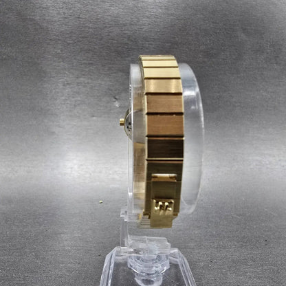 Hamilton Watch Women 19mm Champange Dial Gold Tone Oval New Battery Vintage 86467