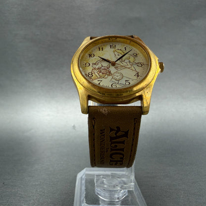 Seiko Alba Alice in Wonderland Watch Men 33mm Cream Dial Gold Tone New Battery5