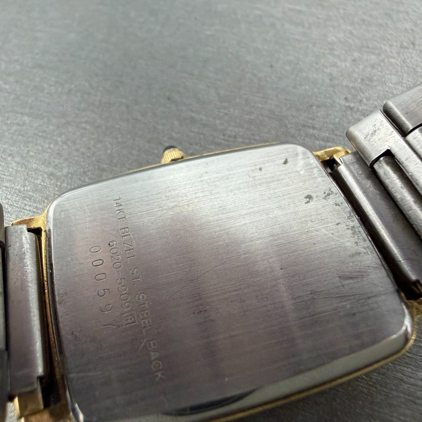 Seiko Lassale Tank Watch Men 26mm Champagne Dial Gold Tone 6020-5909 New Battery9