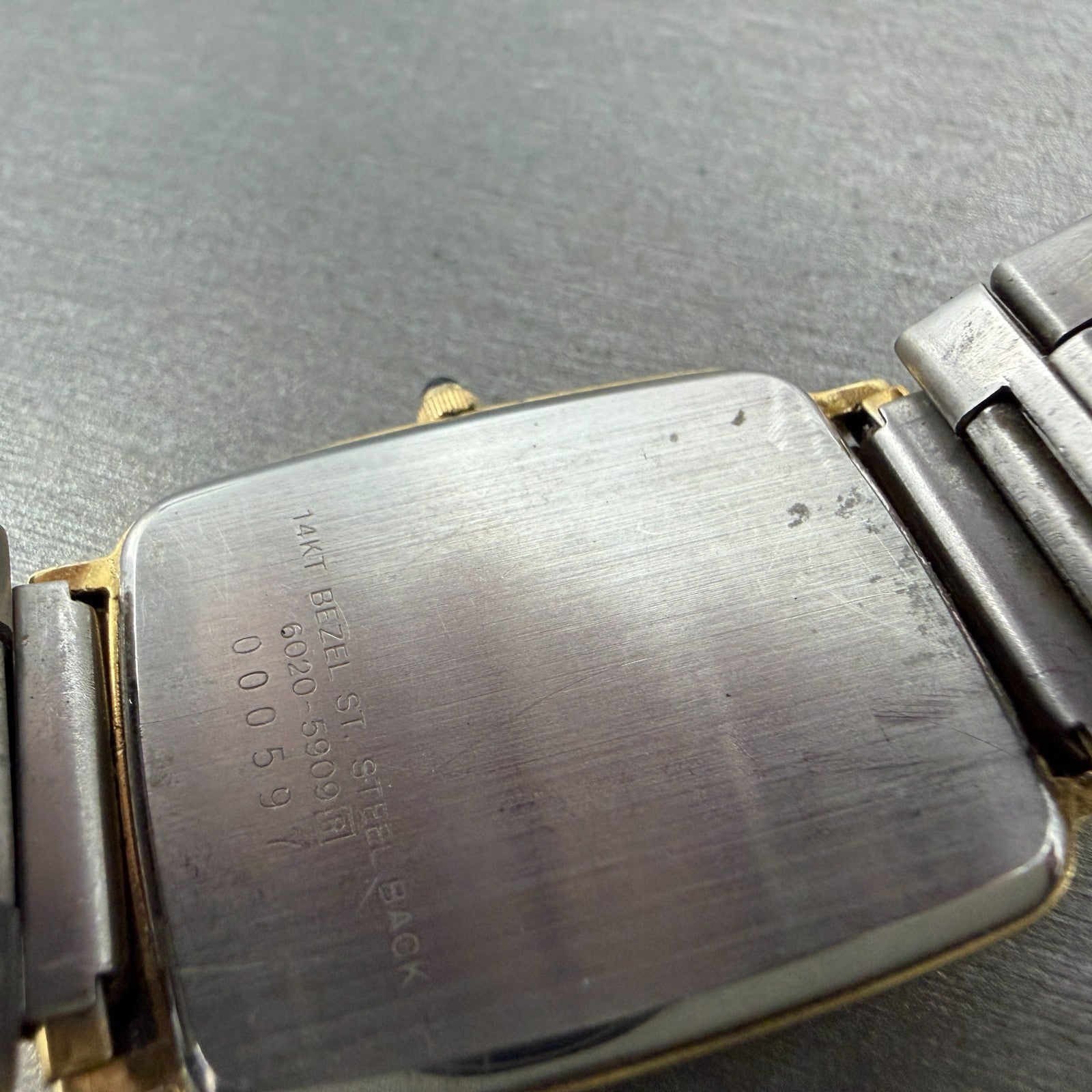 Seiko Lassale Tank Watch Men 26mm Champagne Dial Gold Tone 6020-5909 New Battery9