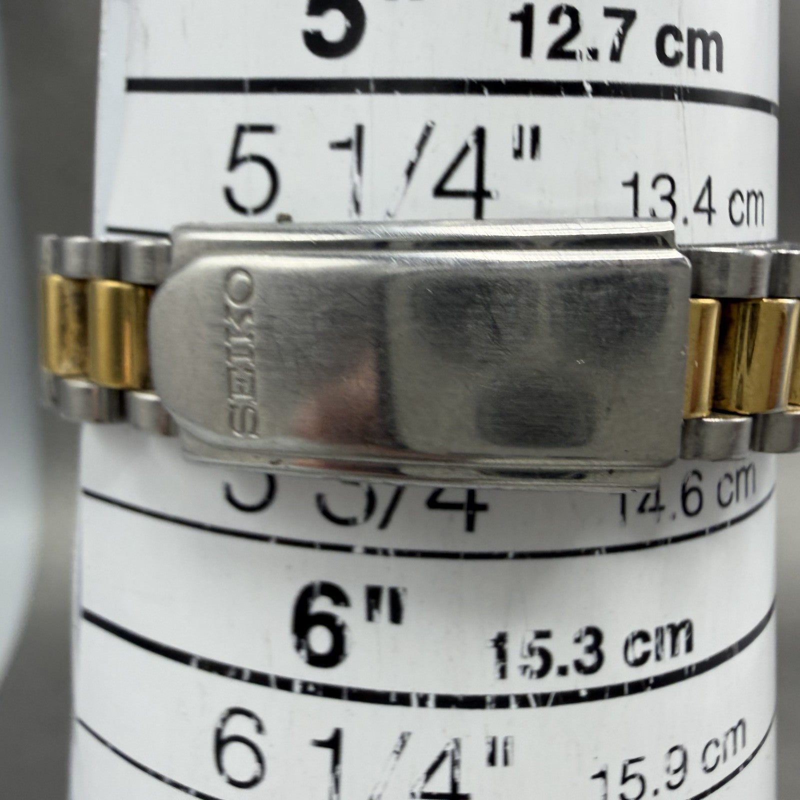 Seiko Watch Women 24mm Gold Dial Two Tone Daydate Round 7n83-0041 New Battery 5910