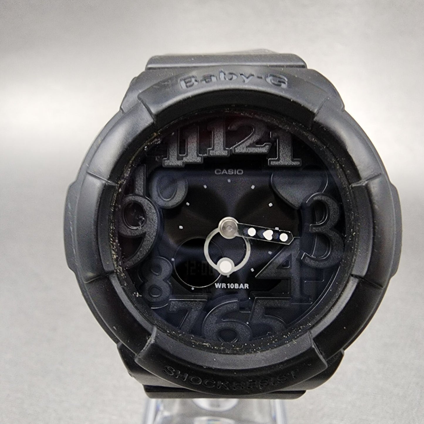 Casio BabyG Watch Women  42mm Analog Digital Black Tone Round BGA131 New Batt1