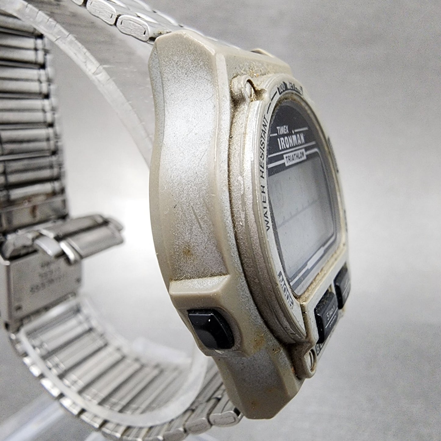 Timex Ironman Watch Women 32mm Digital Silver Tone Round New Battery VTG3