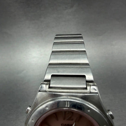 Casio Wave Ceptor Watch Women 34mm Pink Dial Silver Tone Date LWA-M140 New BattA4