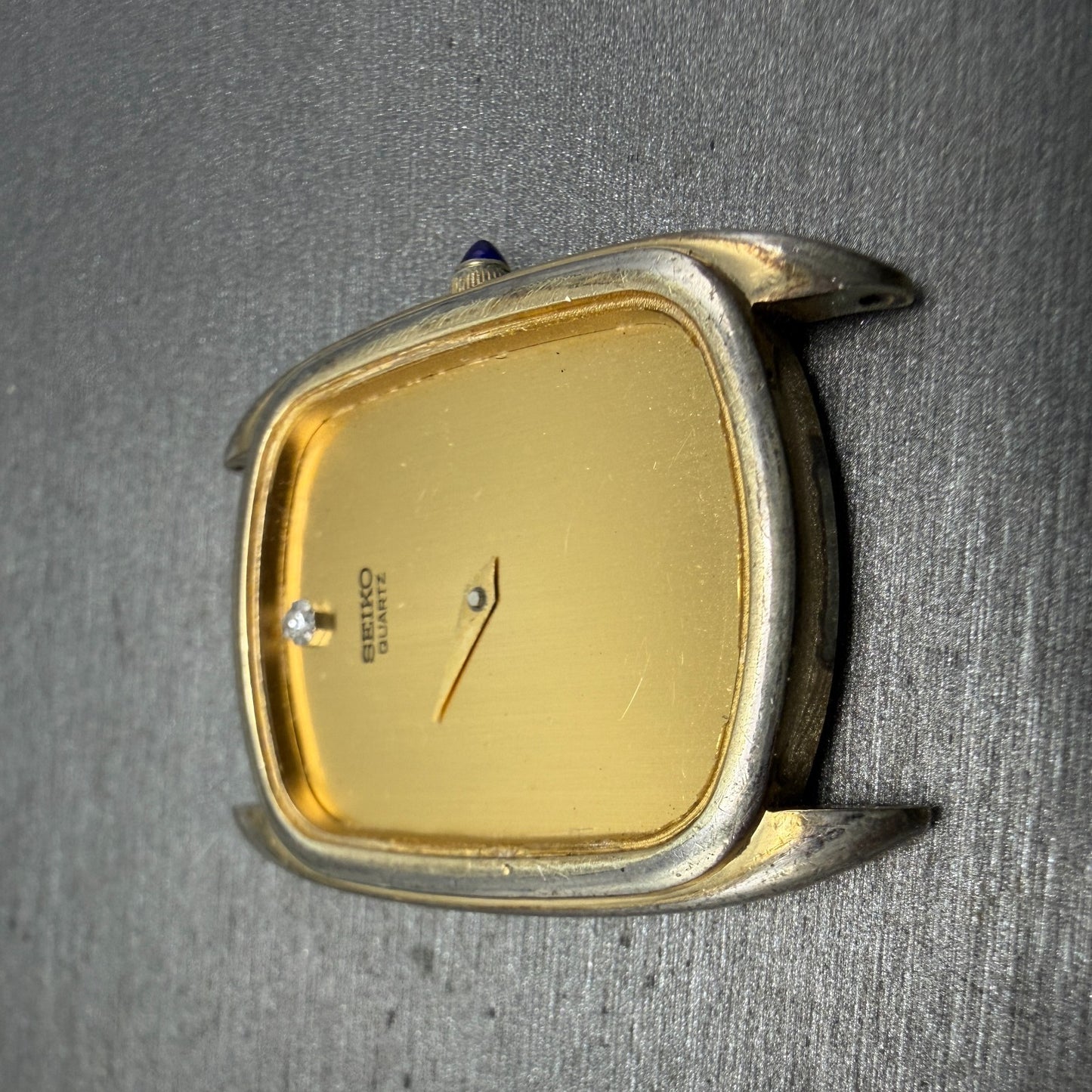 Seiko Watch Men 28mm Champagne Dial Gold Tone Rectangle 6020-5699 PARTS Vintage3