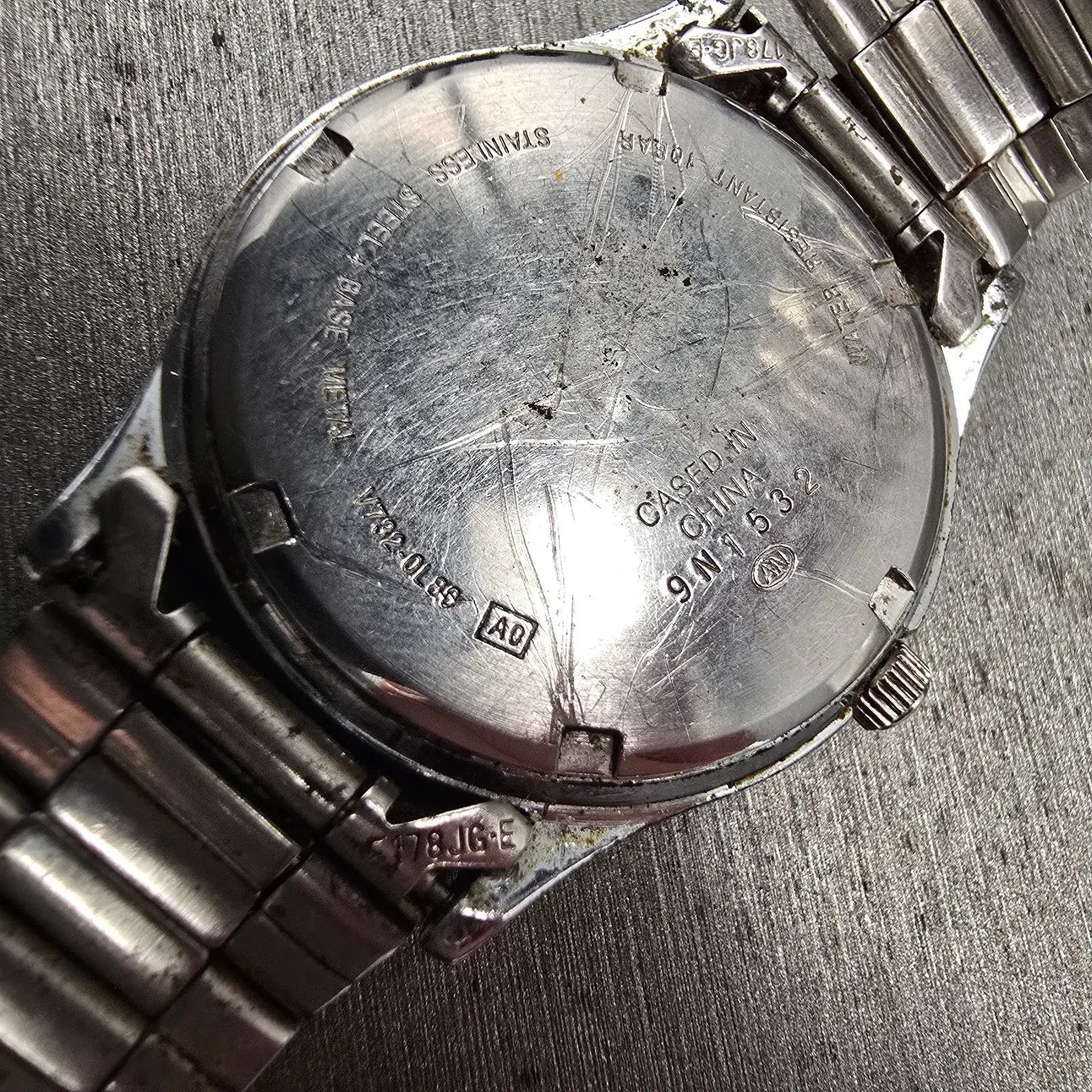 Seiko Alba Watch Men 34mm Gray Dial Silver Tone Date Round V732-0L80 New Battery10