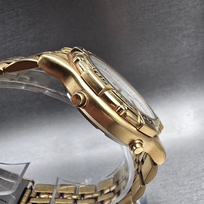 Seiko Sports 150 Watch Men 40mm White Dial Gold Tone Chrono H801-6088 New Batt3