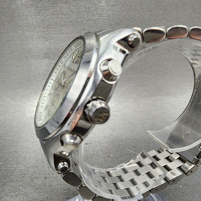 Michael Kors Chronograph Watch Women 41mm White Dial Silver Date MK5171 New Batt2