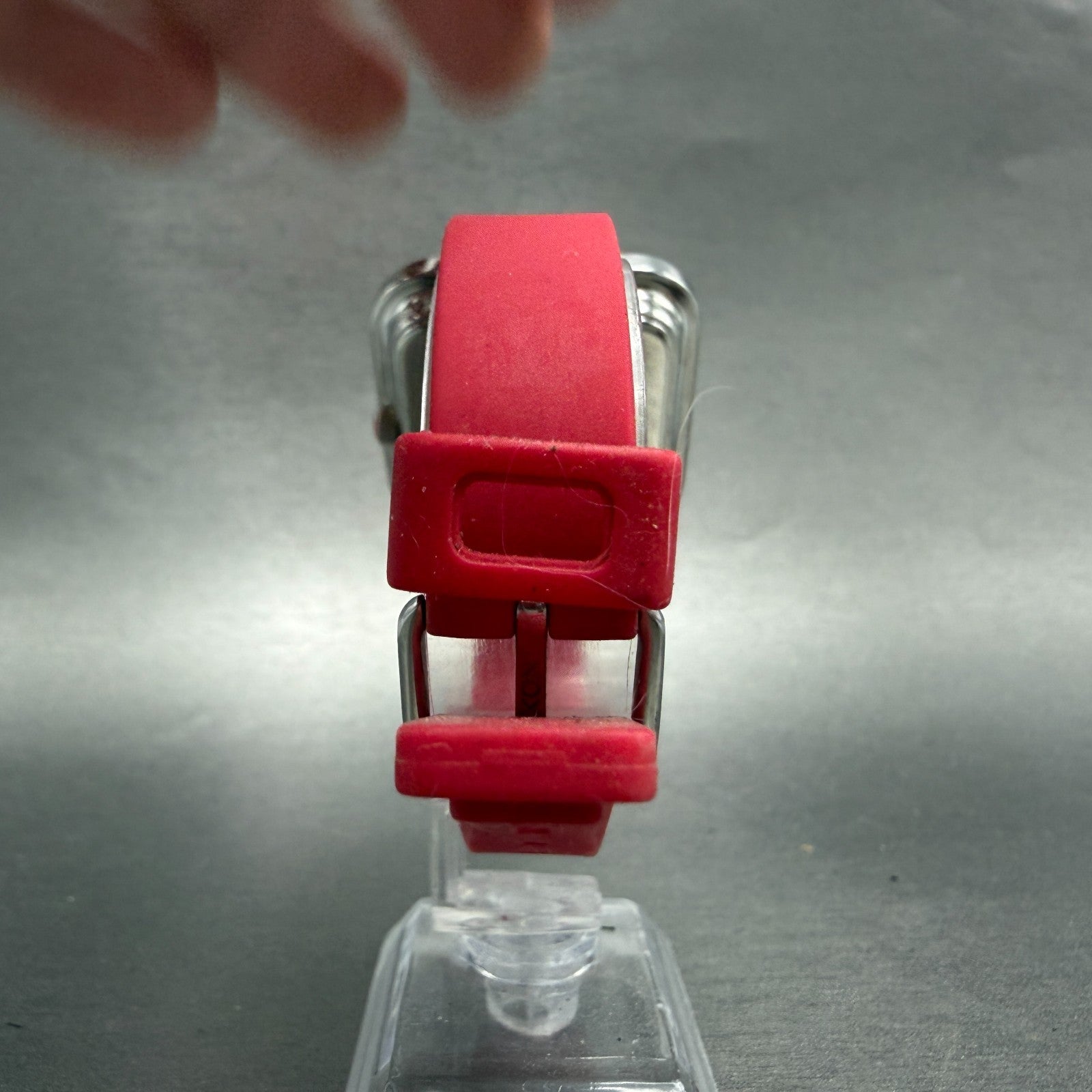 Nixon The Rocio Watch Women 38mm Red Dial Silver Tone Square New Battery7