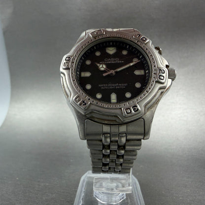 Casio Illunimator Dive Watch Men 39mm Black Dial Silver Tone MD-781 READ!!!!!!!5