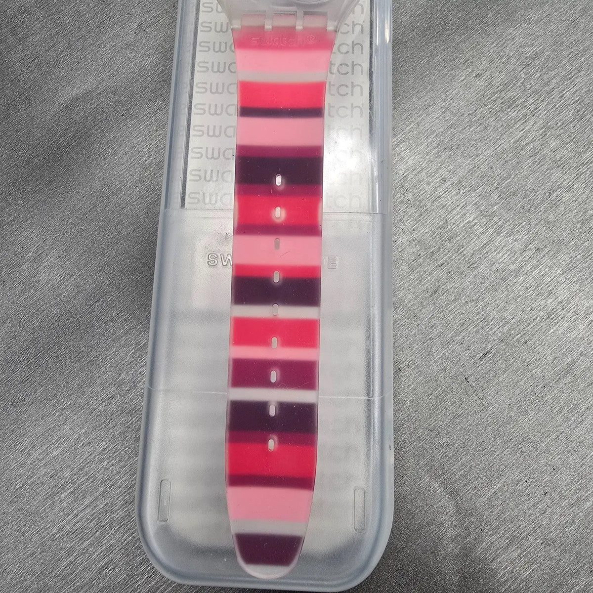 Swatch Tramonto Occaso Watch Men 41mm White Dial Clear Case SUOK138 New Battery10