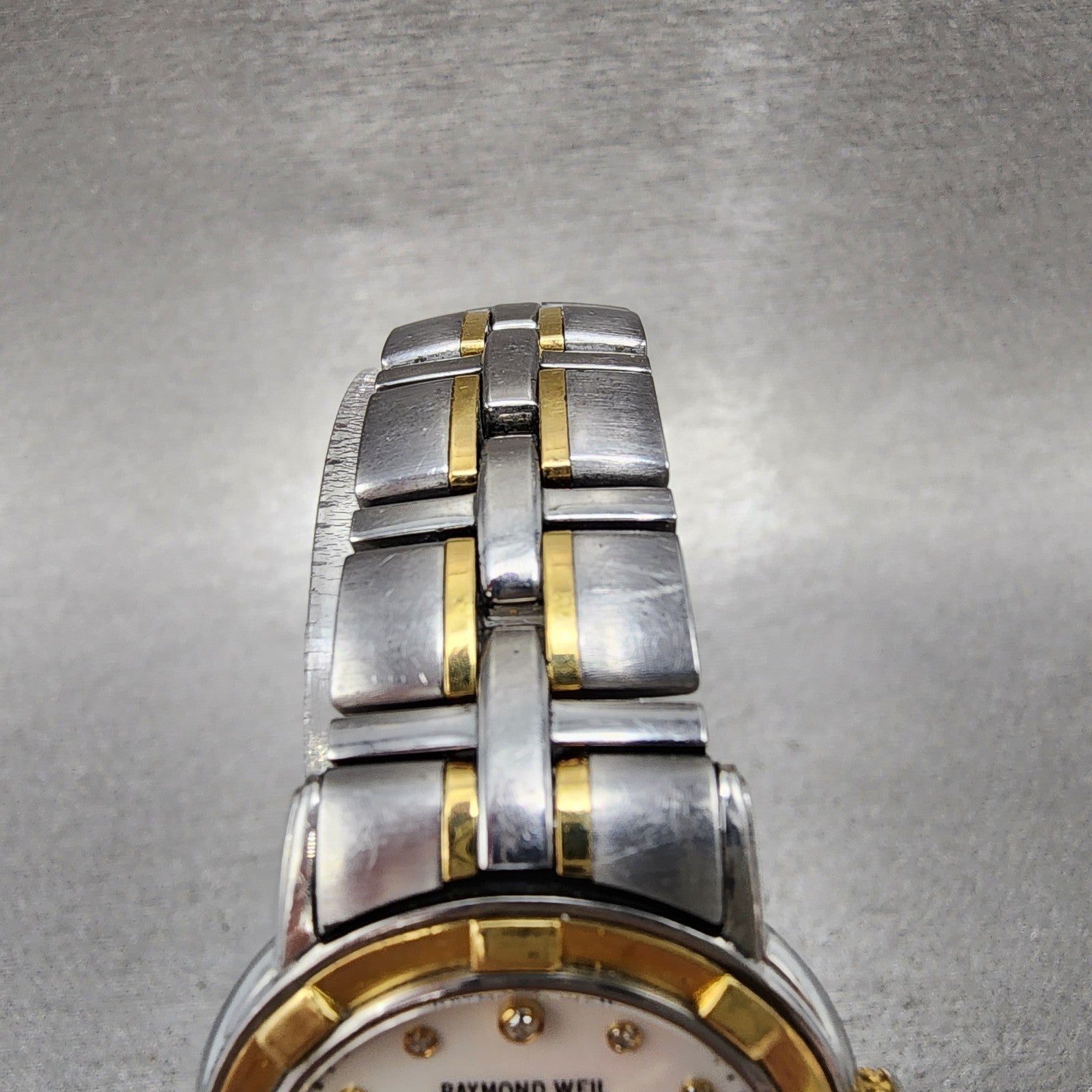 Raymond Weil Parsifal 27mm MOP Dial Two Tone Date Diamond Markers 9440 New Batt5