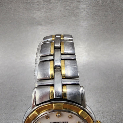 Raymond Weil Parsifal 27mm MOP Dial Two Tone Date Diamond Markers 9440 New Batt5