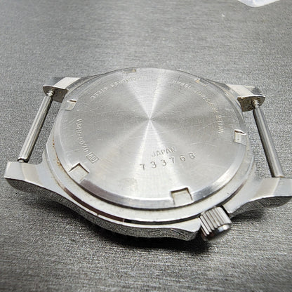 Seiko ALBA Dive Watch Men 36mm Orange Dial Silver Tone Daydate READ! New Battery9