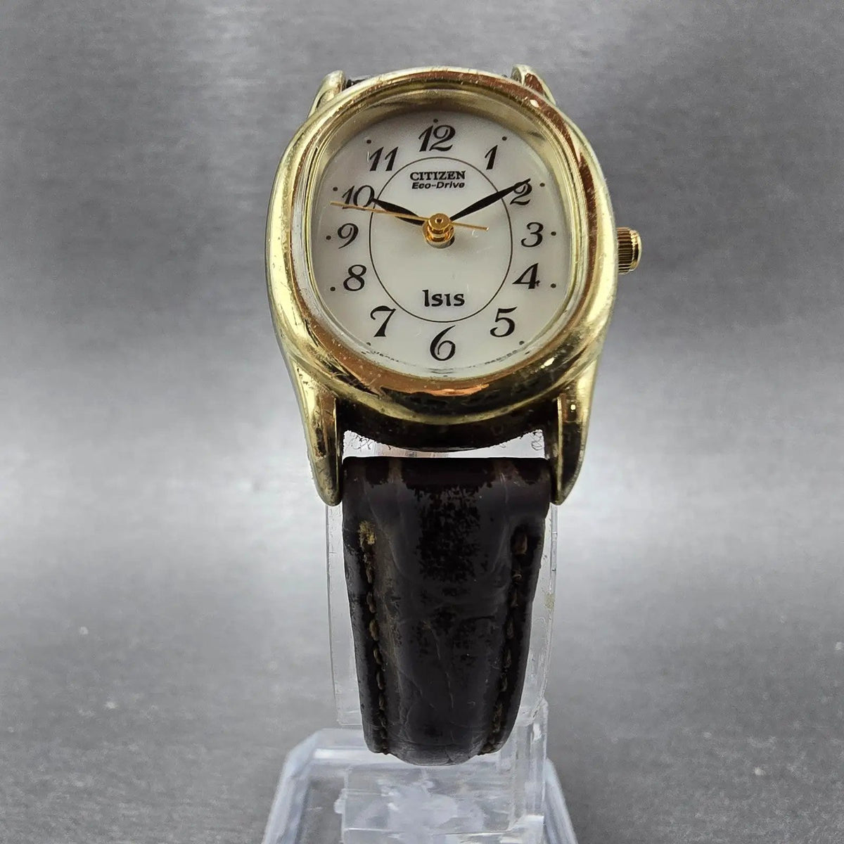 Citizen Eco-Drive Isis Watch Women 22mm White Dial Gold Oval E030-K16539 Runs5
