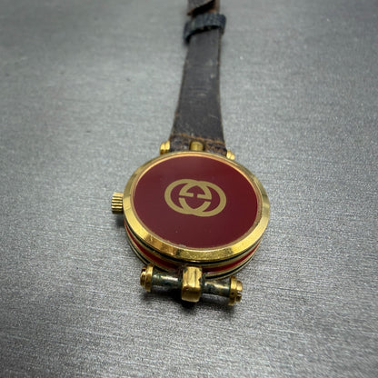 Gucci 2000L Watch Women 21mm Cream Dial Gold Plated Round New Battery KLQ12