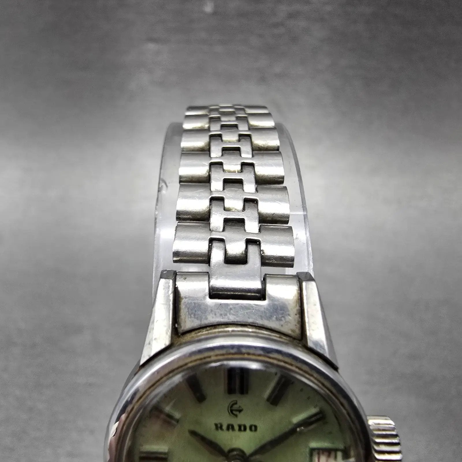 Rado Watch Women 21mm Green Dial Silver Tone Date Manual Wind 781/1 Runs VTG4