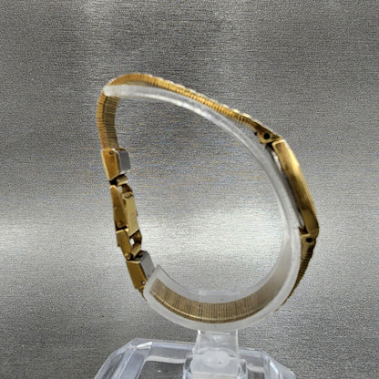 Seiko Watch Women 18mm Gold Dial Gold Tone Rectangle 73205499 New Battery8