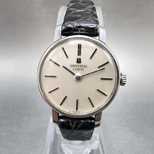 VTG Universal Geneve Watch Women 22mm Silver Dial Steel Round Manual Wind Runs0