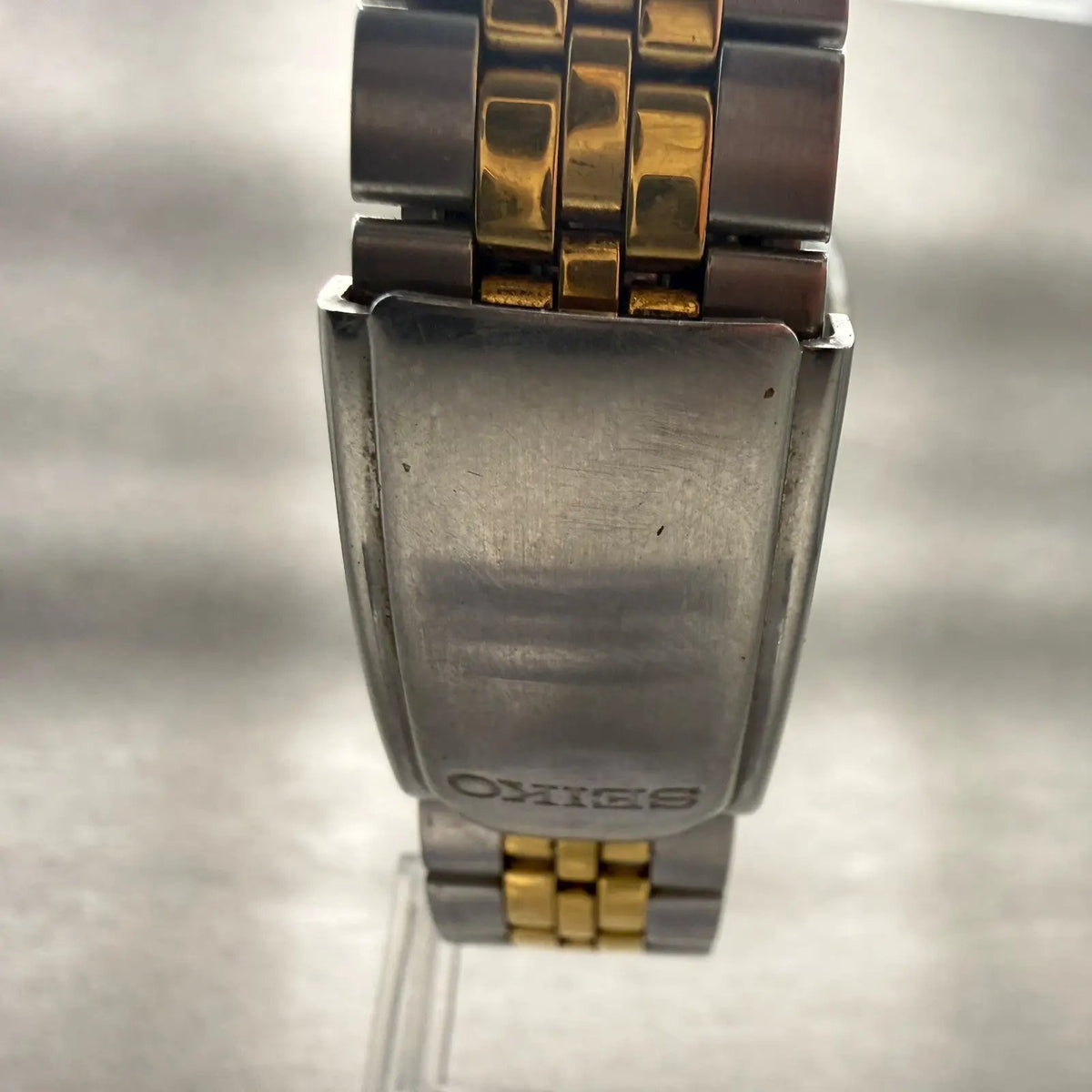 Seiko Watch Men 35mm Gray Dial Two Tone Daydate Round 7N43-8A30 New Battery VTG7