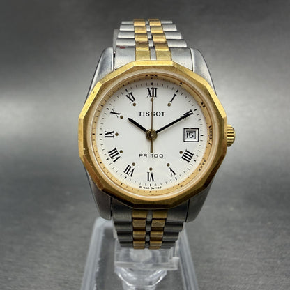 Tissot PR100 Watch Women 26mm White Dial Two Tone Date Round P330A/430A New Batt0