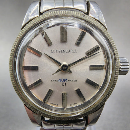Citizen Carol Watch Women 25mm White Dial Steel Manual Wind 21 Jewels Runs
