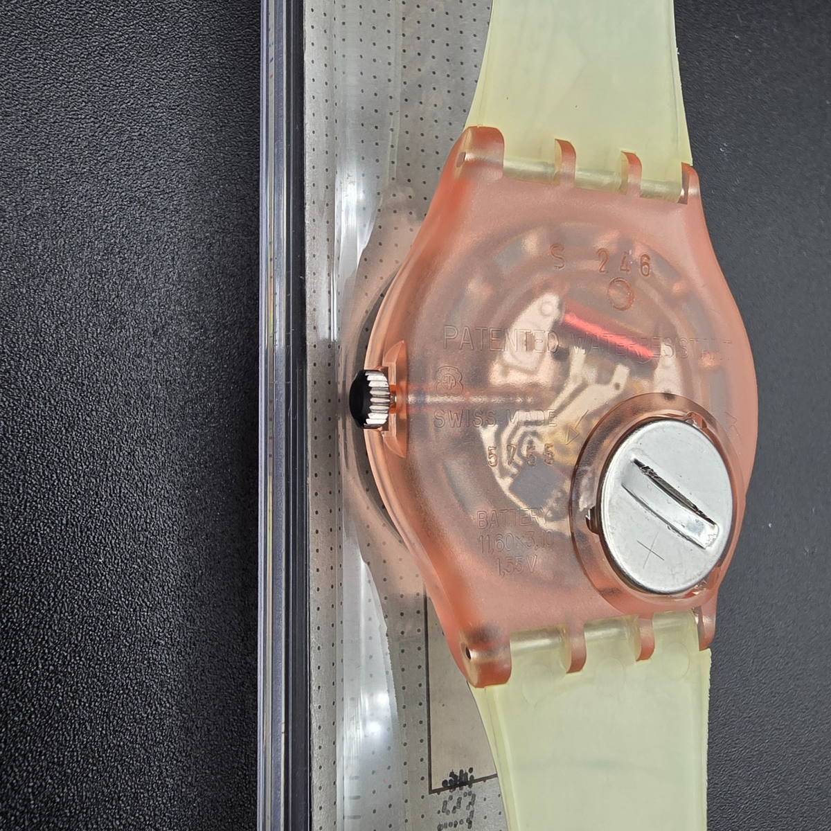 Swatch Masquerade Watch Men 34mm White Dial Pink Case GP105 New Battery NOS 32312