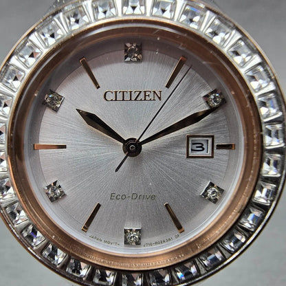 Citizen Silhouette Eco-Drive Watch Women 31mm Silver Dial Two Tone Date Runs1