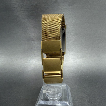 Wittnauer  Tank Watch Men 26mm Black Dial Gold Tone Rectangle New Battery7