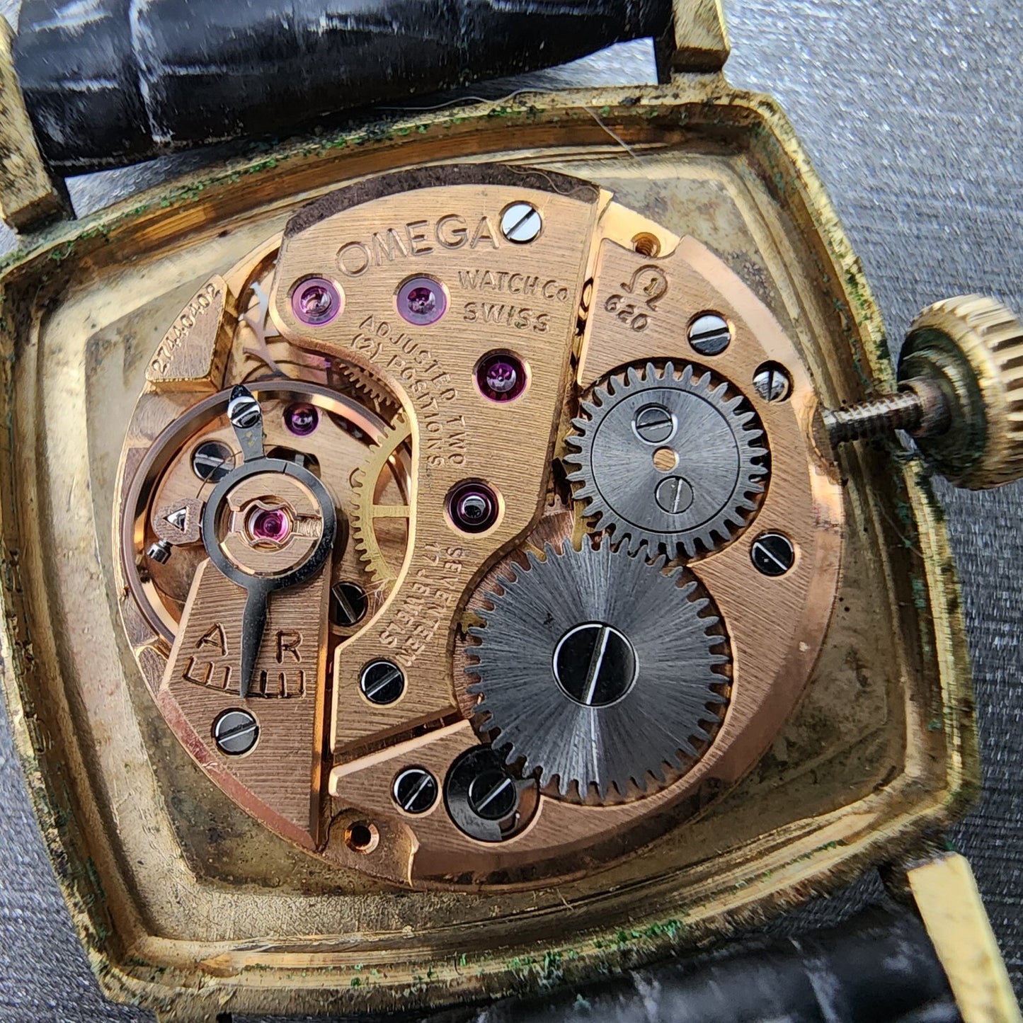 Omega De Ville Turler Watch Women 23mm Gold Dial Gold Plated Cal 620 Runs10