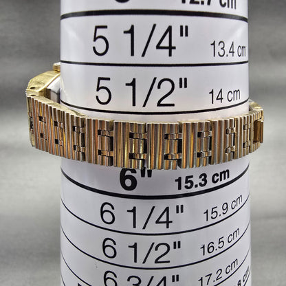Citizen CQ Watch Women 18mm Champagne Dial Gold Tone Rectangle 4-040074 New Batt9