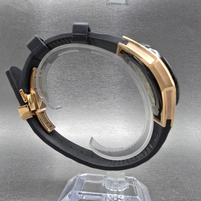 Bulova CURV Chronograph Watch Men 44mm Black Dial Roes Gold 98A185 PARTS9