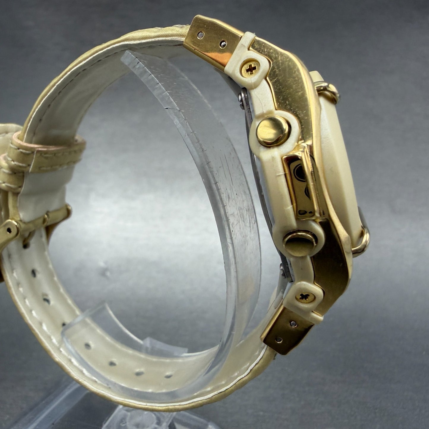 Casio Baby-G BGA-160 Watch Women 37mm Black Dial Gold Tone Analog Digital Works3