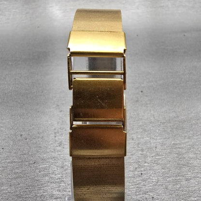 Seiko Tank Watch Men 25mm Gold Dial Gold Tone Rectangle 5P30-5A99 New Batt VTG7