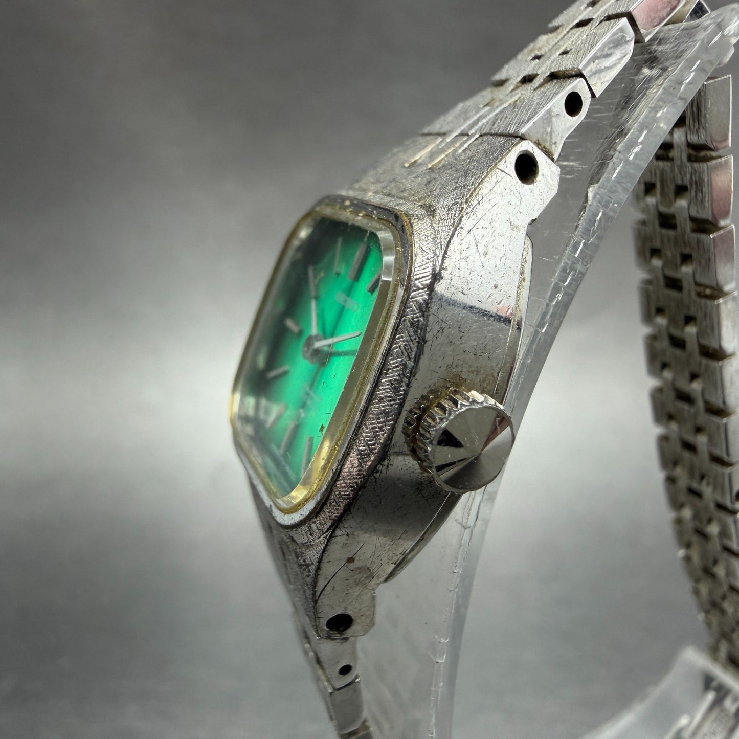 Seiko Special Watch Women 20mm Green Dial Silver Tone Manual 1140-3240 Runs VTG2