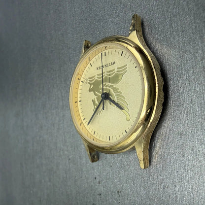 Wittnauer Pegasus Watch Men 33mm Champagne Dial Gold Tone Round New Battery3