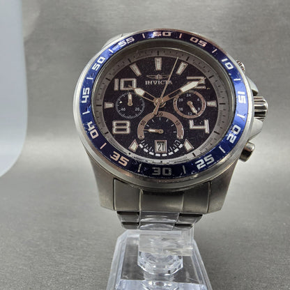 Invicta Chronograph Watch Men 45mm Blue Dial Silver Tone Date Round 14332 PARTS6