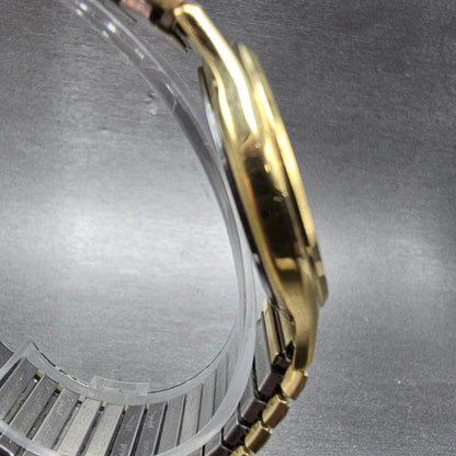 Hamilton Masonic Watch Men 34mm Gold Dial Gold Tone Date Round 9812 New BatteryP3