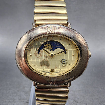 Seiko Alba Moon Phase Watch Women 32mm Champagne Dial Gold Tone V8065000 NewBat0