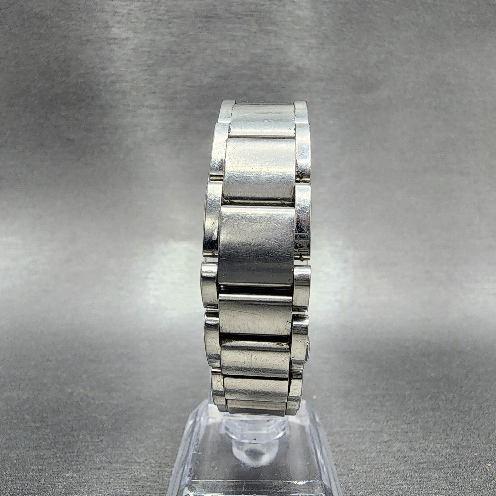 Movado Elliptica Tank Watch Women 15mm Blue Dial Stainless Steel Rectangle Runs7
