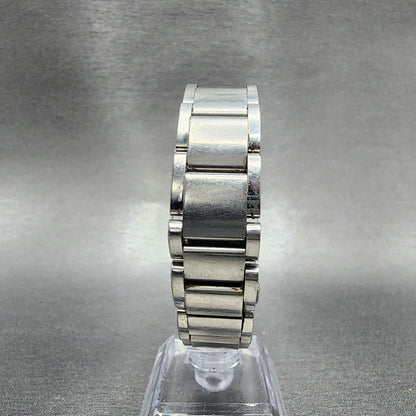 Movado Elliptica Tank Watch Women 15mm Blue Dial Stainless Steel Rectangle Runs7