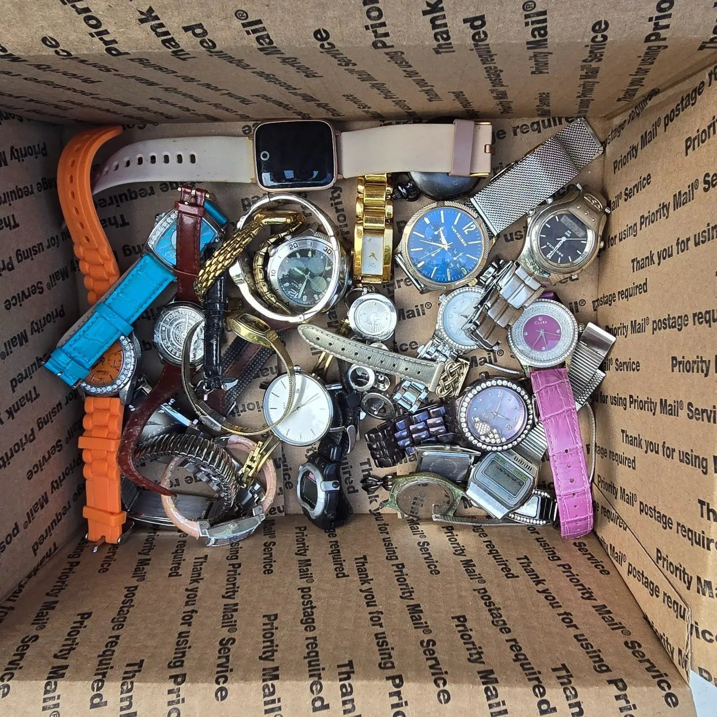 Watch Lot Men Women Fossil Pulsar Timex Elgin 16 LB VTG Modern PARTS5