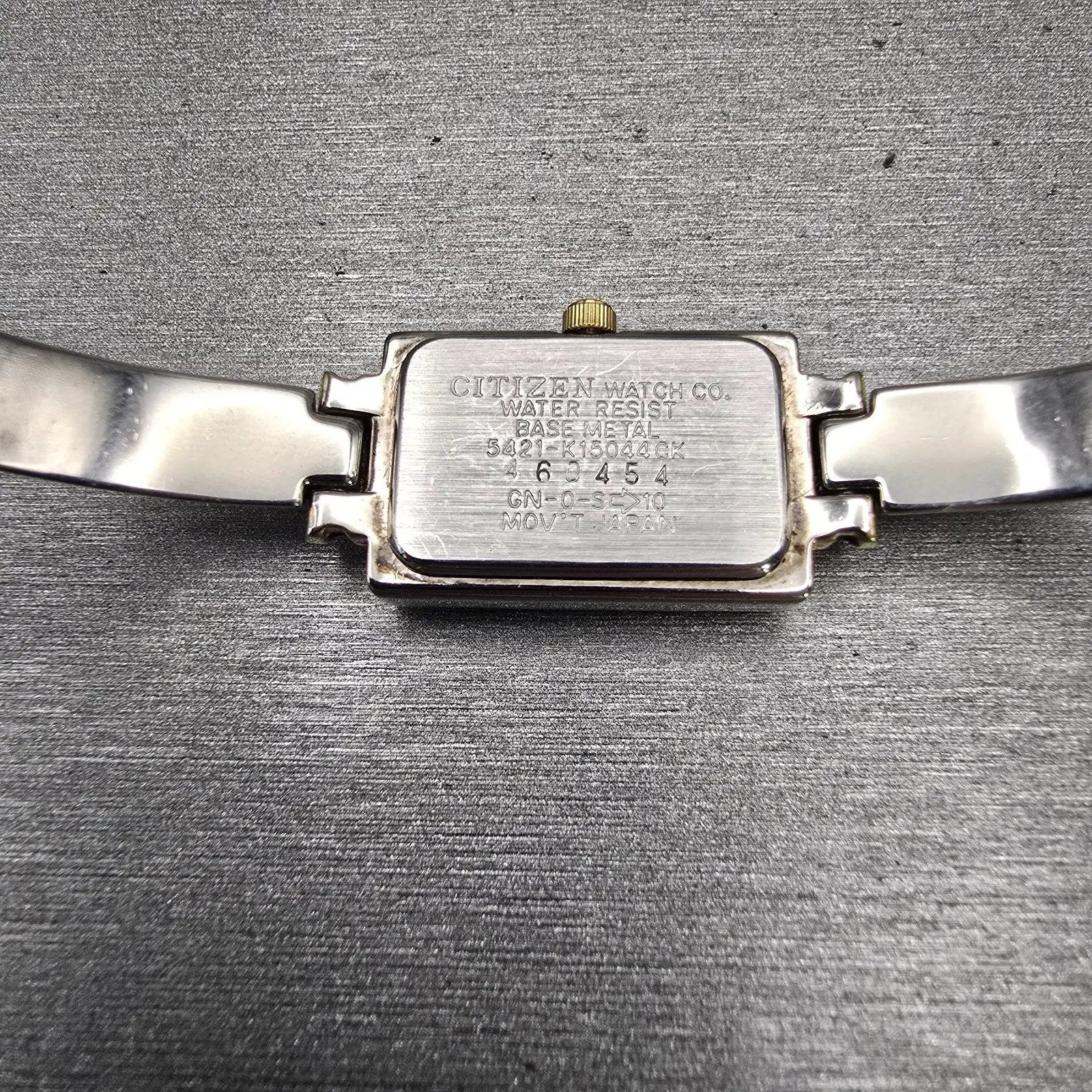 Citizen Watch Women 15mm Champagne Dial Two Tone Rectangle 5421-K15044 New Batt10
