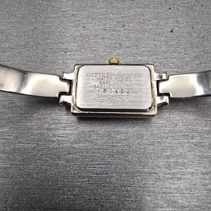 Citizen Watch Women 15mm Champagne Dial Two Tone Rectangle 5421-K15044 New Batt10