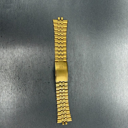 Seiko SQ Bracelet 21mm Stainless Steel Gold Tone Tri Folding Clasp Vintage Japan0