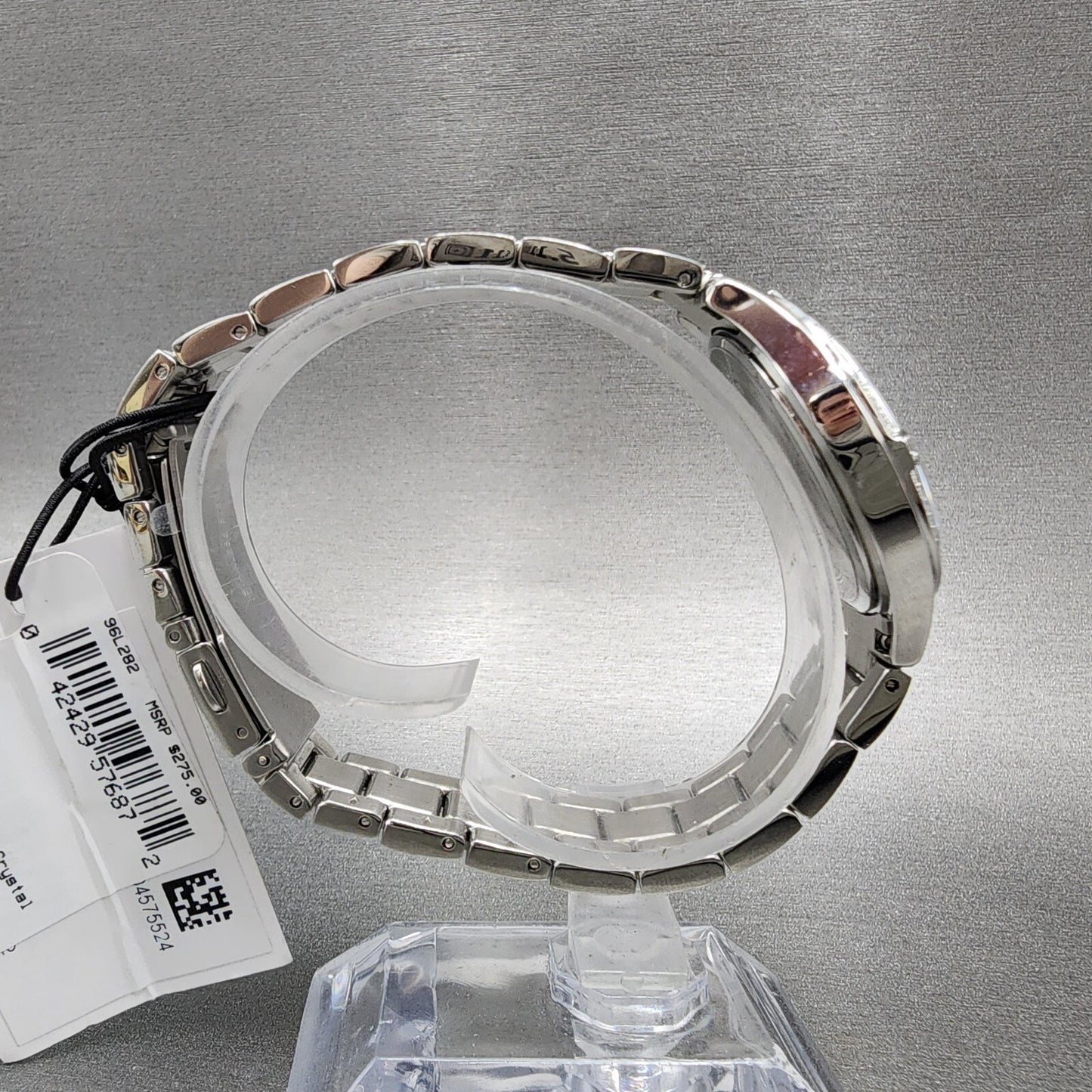 Bulova Crystal Watch Women 32mm MOP Dial Stainless Steel Round 96L2828