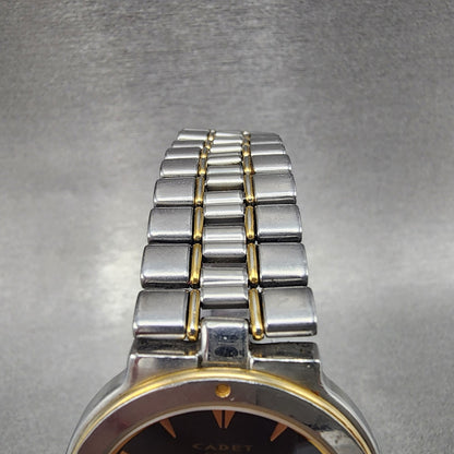 Seiko Cadet Watch Men 34mm Black Dial Two Tone 5p31-6c60 New Battery