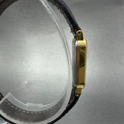 Seiko Exceline Tank Watch Women 19mm Champagne Dial Gold Tone 1221-5720 New Bat93
