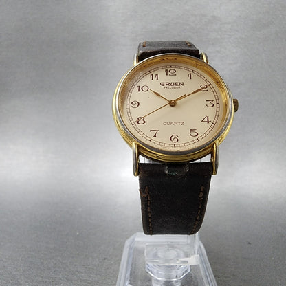 Gruen Precision Watch Women 31mm Cream Dial Gold Tone Round  New Battery5
