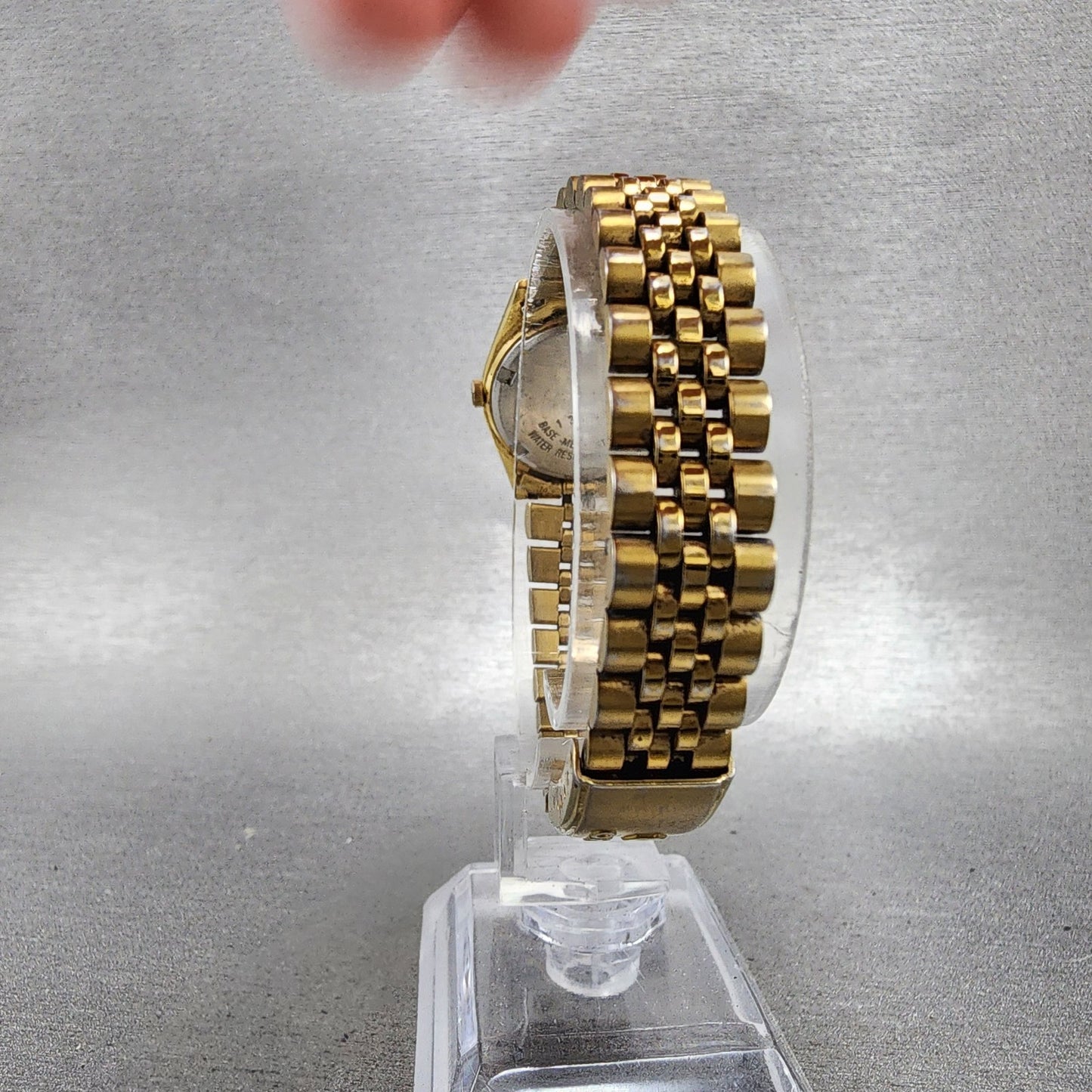 Seiko SQ Watch Women 24mm Gold Dial Gold Tone Daydate 24mm Round New Battery NBG7